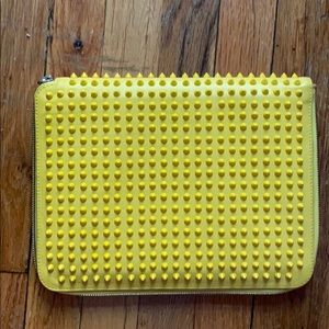 Christian Louboutin Cris iPad Case Yellow spikes